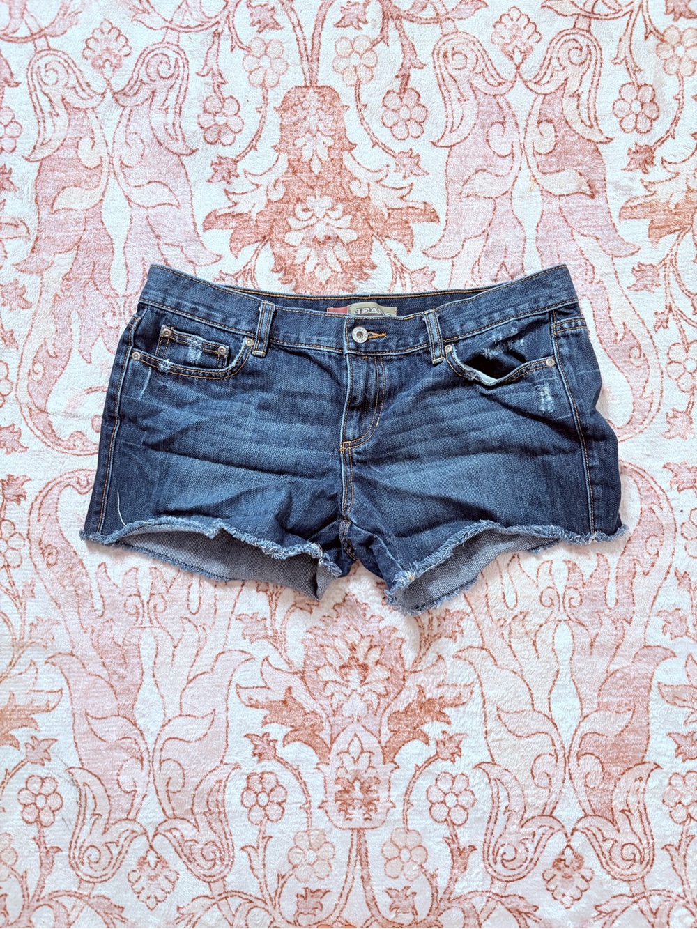 Old Navy Women's Dark Blue Distressed Denim Cutoff Shorts
